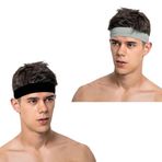 SALVIA DIONE Spor Saç Bandı 2li Sporcu Erkek Kafa Bandı Headband Tenis Gym Ter Bantı Fitness Saç Bantları Yoga Crossfit Bisiklet Koşu Canlı İddia Yürüyüş Erkekler Süper Lig Saç Bantı (Siyah & Gri, Standart)
