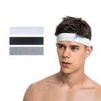 SALVIA DIONE Spor Saç Bandı 3lü Sporcu Erkek Kafa Bandı Headband Tenis Ter Bantı Fitness Saç Bantları Yoga Crossfit Bisiklet Koşu Canlı İddia Yürüyüş Erkekler Süper Lig Saç Bantı (Siyah & Beyaz & Gri, Standart)