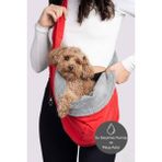 Salya Store Kırmızı Renk Peluş Astarı ile 0-8kg Kapasiteli Köpek Ana Kucağı Taşıma Çantası