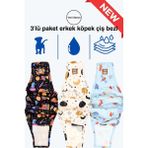 Salya Store Ocean Pack Erkek Köpek Çiş Bezleri - 3'lü Avantajlı Paket Su Geçirmez ve Yıkanabilir