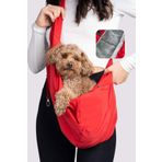 salya store Peluş astarlı kırmızı renk köpek ana kucağı taşıma çantası 0-8kg