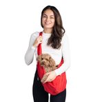 Salya Store Peluş astarlı köpek ana kucağı çanta kırmızı