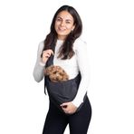 Salya Store Peluş astarlı köpek ana kucağı çanta siyah
