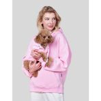 Salya Store Sahipler Için Magnet Hoodie, Bol Kalıp, Köpek Kıyafeti Kombini - Pembe