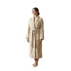 Şalyaka Bornoz Bej %100 Pamuk Unisex Spa Için Ideal Kadın/Erkek