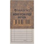 Sam Adisyon Fişi Büyük Boy (9X16,5 Cm) 100 Yapraklı Numaratörlü 36 Adet Adisyon Fişi Büyük Boy 36