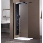 Sam Banyo Fırat Black Style Duş Paneli, Siyah, Yağmurlama Başlıklı, El Duşu ve Askı Aparatı Dahil, Çok Fonksiyonlu Banyo Sistemi