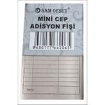 Sam Ofset Mini Cep Adisyon Fişi, Adisyon Defteri 7X11 cm 100 Yapraklı Numaralı - 216 Adet (18 Düzine)