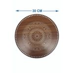 şamaksesuar ( 2 Adet ) Desenli Daire Ahşap Sepet Tepsi Tabanı 30 Cm 3 Mm Mdf ( Kahverengi Tek Yüz )