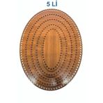 şamaksesuar Ahşap 3 Mm Mdf Oval Elips Sepet Tepsi Tabanı Ceviz Tek Yüz 5'li
