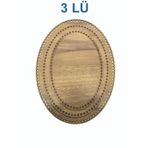 şamaksesuar Ahşap 3 Mm Mdf Oval Elips Sepet Tepsi Tabanı Meşe 3'lü Paket Açık Kahverengi Tek Yüz