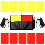 Samamoca Hakem kartı seti, çocuklar için, 12 adet, PVC kırmızı kart, sarı kart, futbol, 2 metal hakem düdüğü, kalem aksesuarı ve çantalı, futbol maçları için hakem aleti, yarışma için