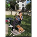 Samanta-Çok fonksiyonlu Kedi Köpek Taşıma Çantası/minderi-Terletmez keten kumaş içi dolgulu fermuarlı 80x50 cm (Denim)