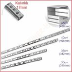 Samet Metal Bilyalı Çekmece Rayı 17mm x 35cm Tek Açılım - Dayanıklı Mekanizma ile