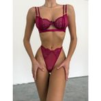 Samira Fuşya Balenli Bralet Sütyen Takım