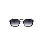 Samnor Gri Çerçeveli Füme Camlı Geometrik Metal Detaylı Unisex Vintage Retro Güneş Gözlüğü