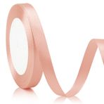 Şampanya pembe bant, 25 metre, 1 cm, romantik dekorasyonlar için güzel hediye bandı, düğün dekorasyonları ve sevgililer günü için ideal, özel günler ve yıl dönümleri için nokta
