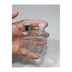 Sampex 10 Adet 50 Ml Boş Tıpalı Pet Şişe Gümüş Yüzüklü Kapak Kolonya Sıvı Dezenfektan Likit Şişe Desenli 8697431724223