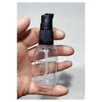 Sampex Şeffaf Siyah Renk Kapaklı Boş Krem Ve Losyon Şişesi 50Ml 50 Adet Pet Plastik Şişe 86974317197541
