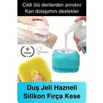 Şampuan Hazneli Silikon Banyo Lifi Duş Fırçası Jel Keseli Vücut Masaj Lif Çok Amaçlı Temizlik
