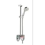 Şampuanlıklı Sürgülü Duş Seti + Ø22mm Krom Kaplı + 5 Fonksiyonlu