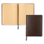 Samsill Vintage Sert Kapaklı Defter, Büyük PU Deri Yazı Defteri, 18,5 x 25,5 cm, 100 Parşömen Tarzı Çizgili Çarşaf (200 Sayfa), Koyu Kahverengi