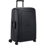 Samsonite S'cure Yenilendi - Sert Kabuklu Valiz 69 Cm, Orta Boy, Üç Noktadan Kilitli Check-In Valizi, Hafif, 4,20 Kg, 79 L, Siyah