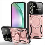 Samsun Galaxy A25 Uyumlu Kamera Korumalı Dönebilen Magsafe Halka Standlı Tank Kılıf - Pembe