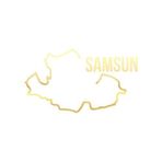 Samsun Harita Araba Sticker 17X17 Cm Gold