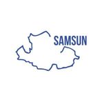 Samsun Harita Araba Sticker 17X17 Cm Mavi