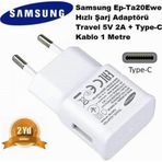 Samsung 18W 2 Amper Orijinal Samsung Galaxy Ep-Ta20Ewe Şarj Cihazı + Type C Kablo
