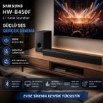 Samsung 2.1 Kanal Çevresel Ses Sunan Kablosuz Subwoofer Destekli Akıllı Bluetooth Soundbar Dolby Audio ve Dts Ses Sistemli Ev Sineması - Siyah