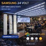 Samsung 24 Volt Beyaz Işık 6500k Pergola Tente Led Çift Sıra Yüksek Lümen Led Aydınlatma Beyaz