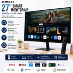 Samsung 27 Inç 1920 x 1080 Full Hd Akıllı Monitör Tv Tizen Wi-Fi Bluetooth Hoparlörlü 60 Hz 4 Ms Hızlı Yanıtlı LED Ekran - Renk - Siyah