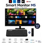 Samsung 27 Inç Fhd Smart Tv Monitör 60 Hz Yenileme 4 Ms Hızlı Wi-Fi Bluetooth Hoparlörlü Tizen LED Ekran 1920 x 1080 Çözünürlük - Renk - Siyah