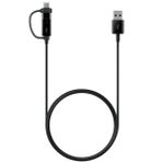 SAMSUNG 2'si 1 arada kablo, Tip C Micro USB kablosu, Galaxy, LG, HTC, Huawei, Sony Xperia, Android akıllı telefonlar ve daha fazlası 1,5 m siyah