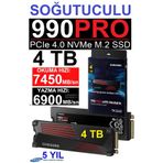 Samsung 990 PRO Sogutuculu 4TB 7450MB-6900MB/Sn PCIe 4.0 x4 NVME 2.0 M.2 SSD MZ-V9P4T0CW