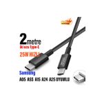Samsung A05 A5s A15 A24 A25 Hızlı Şarj Kablosu Type-C Den Type-C Ye 2 Metre Uzun Şarj Kablosu