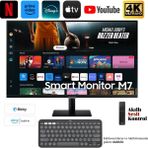 Samsung Akıllı Kumanda Sesli Kontrol Apple-Android Kablosuz Görüntü Aktarım 109 Ekran 43" Inç 4K UHD HDR10 3840 x 2160 Wi-Fi ,hdmı 65W Type-C Akıllı Monitör Tv 43M7 - SİYAH