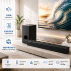 Samsung Dolby Audio ve Dts Ses Teknolojili 300W Soundbar Ev Sinema Sistemi Bluetooth USB Optik Ile Tv Telefon Bağlantısı - Siyah