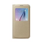 Samsung EF-CG920BFEGWW Galaxy S6 S-View Tekstil Altın Cep Telefonu Kılıfı