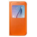 Samsung EF-CG920PW Galaxy S6 Orjinal S-View Cover Deri Görünümlü Cep Telefonu Kılıf