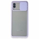 Samsung Galaxy A02 Palm Buzlu Kamera Sürgülü Silikon Lila Kılıf
