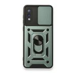 Samsung Galaxy A02 Pars Lens Yüzüklü Silikon Yeşil Kılıf
