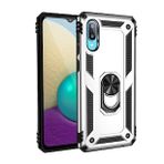 Samsung Galaxy A02 Sofya Yüzüklü Silikon Kapak Gümüş Kılıf