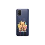 Samsung Galaxy A02s ile Uyumlu Splash Kapibara Tasarımlı Slimfit Şeffaf Silikon Kılıf