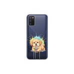 Samsung Galaxy A02s ile Uyumlu Splash Köpek Tasarımlı Slimfit Şeffaf Silikon Kılıf