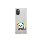 Samsung Galaxy A02s ile Uyumlu Splash Panda Tasarımlı Şeffaf Silikon Kılıf