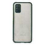 Samsung Galaxy A02S Kılıf Miami Şeffaf Silikon - Koyu Yeşil-(5796)