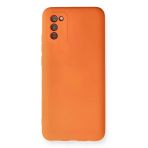 Samsung Galaxy A02S Kılıf Nano içi Kadife Silikon - Turuncu-(5796)